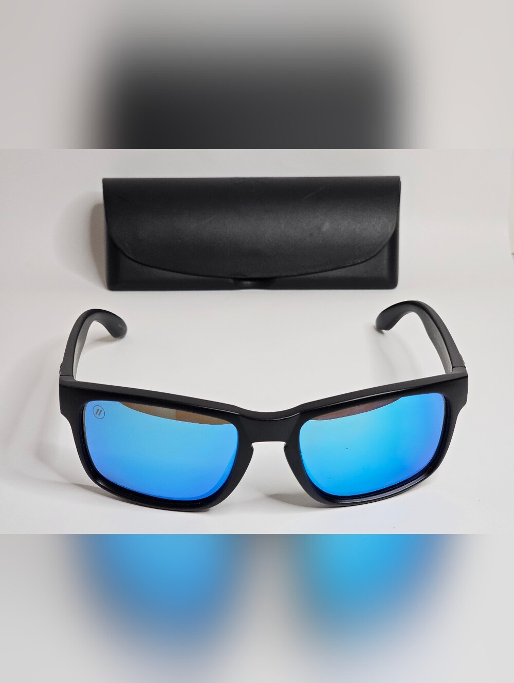Blenders Canyon Sunglasses Blue Tundra Black Polarized Sport Wrap Mirror Lenses